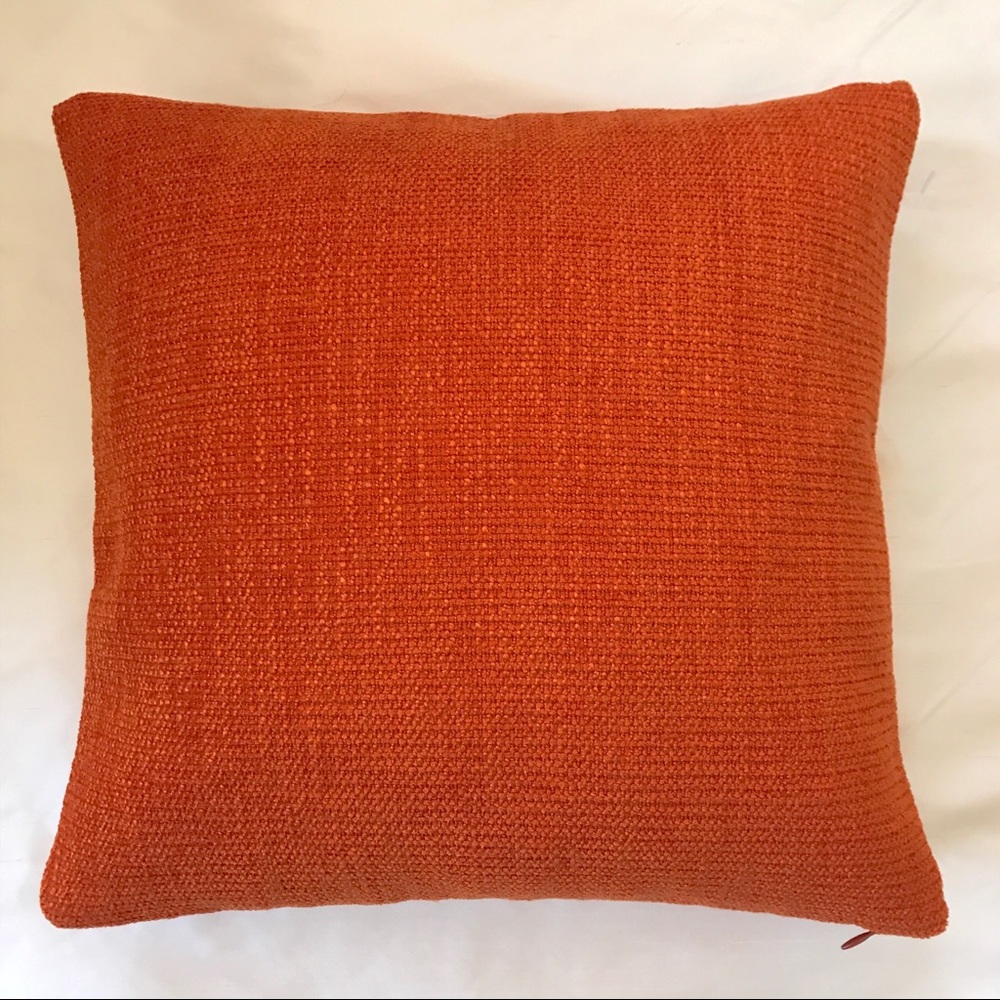 15" Autumn Orange Chenille Pillow Cover